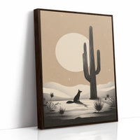 Coyote Waits Under Desert Moon