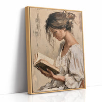 Woman Reading Impasto Portrait