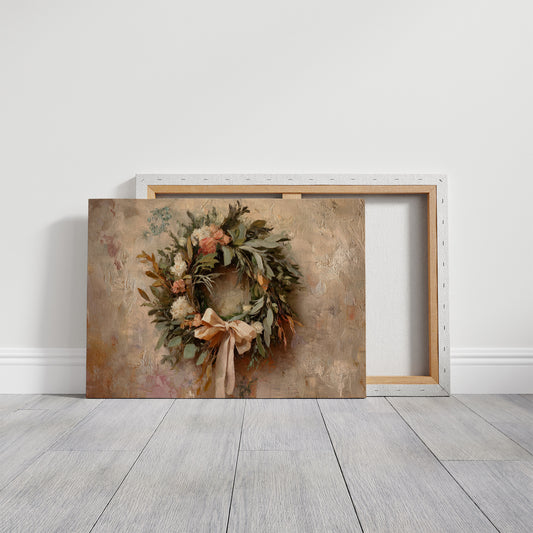 Wreath of Leaves and Soft Florals