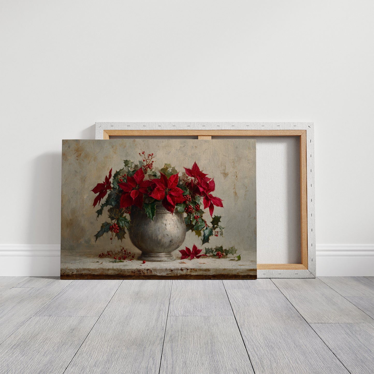 Poinsettias Paint December's Silver Story