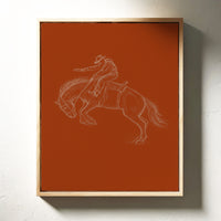 Minimalist Bronco Rider Sketch