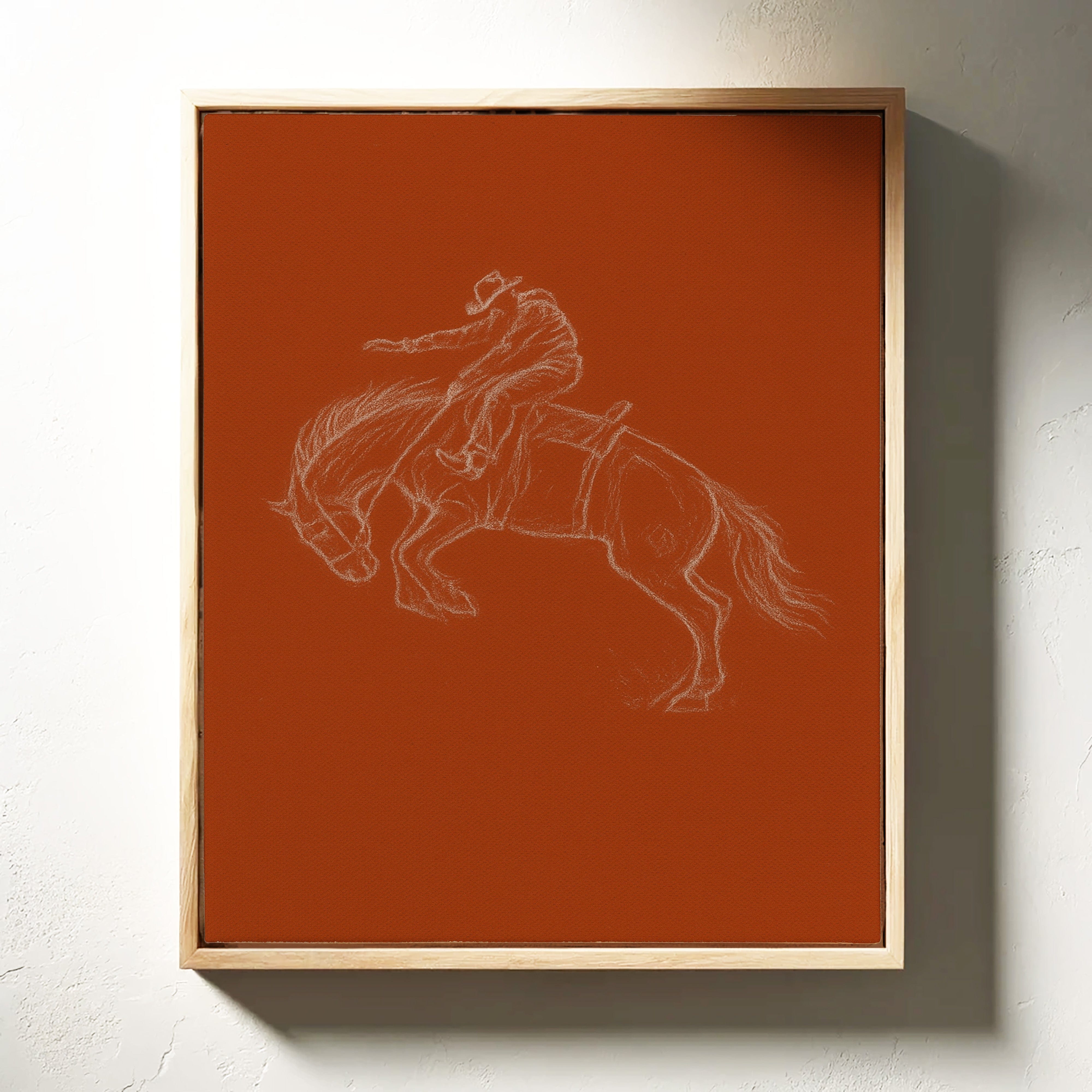 Minimalist Bronco Rider Sketch