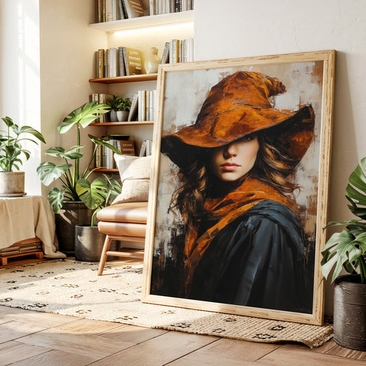 Mystical Woman in Orange Hat