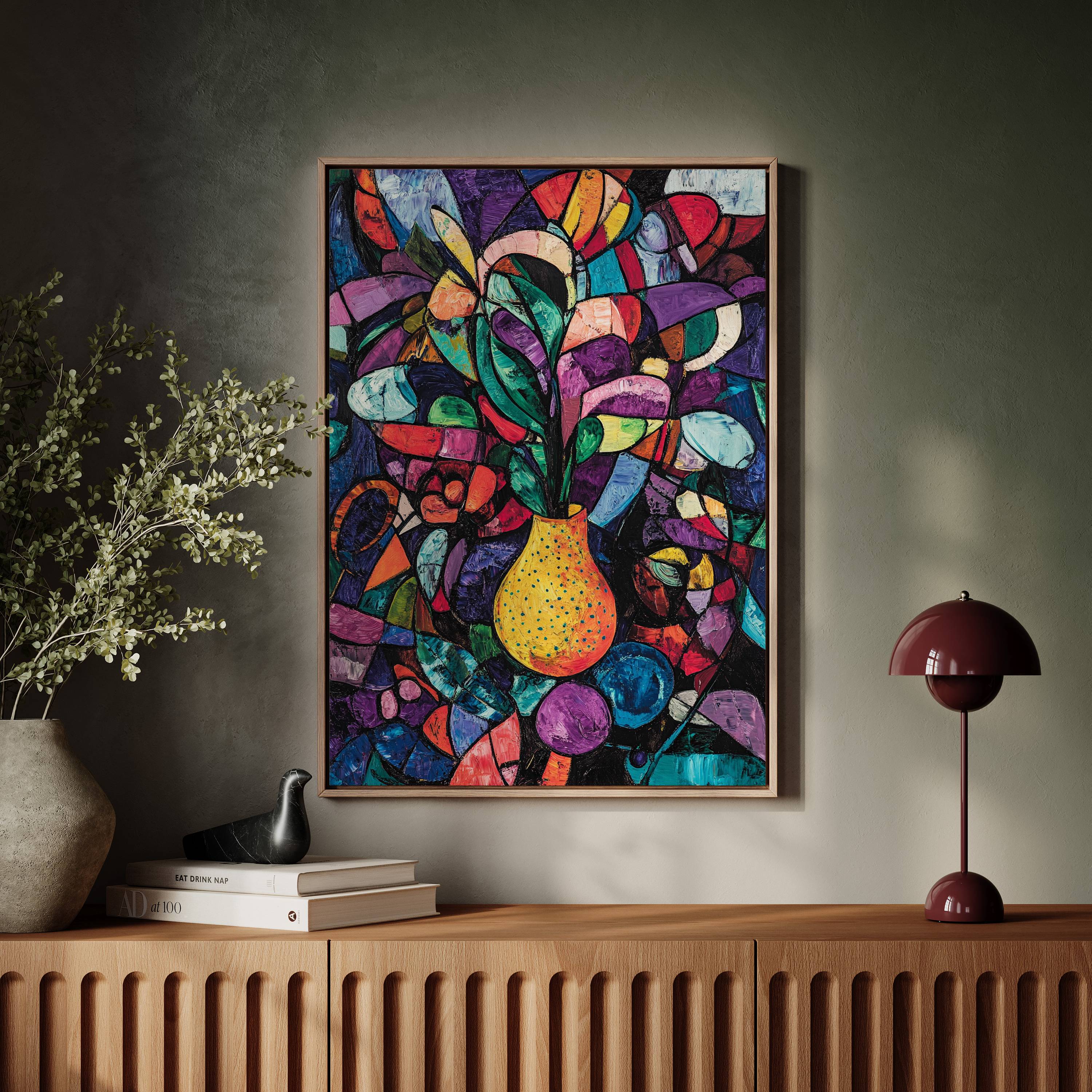 Midnight Garden Blooms In Glass