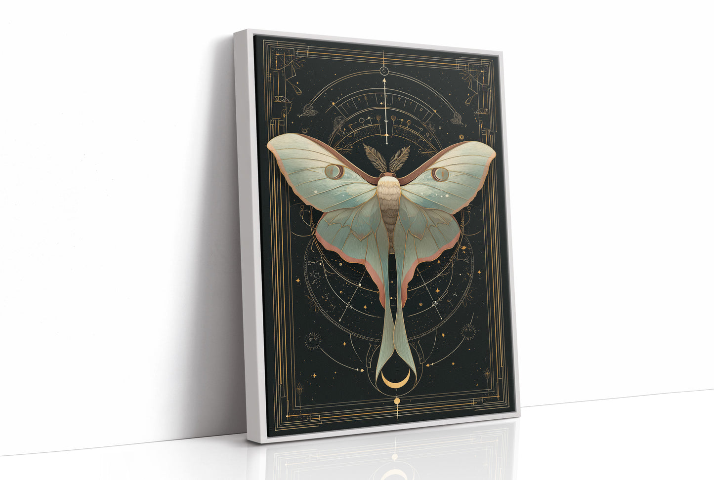 Luna Moth Under Golden Stars