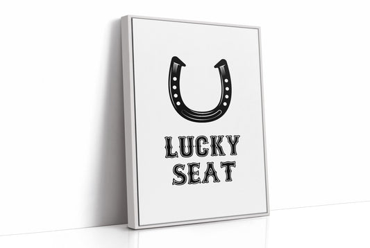 Lucky Seat Horseshoe Western Sign