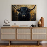 Black Bull Against Golden Storm