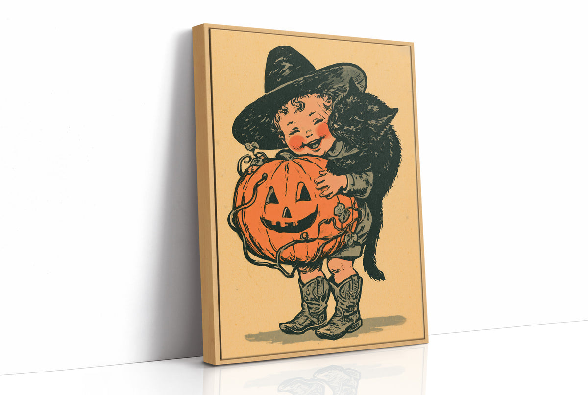 Vintage Halloween Child Pumpkin