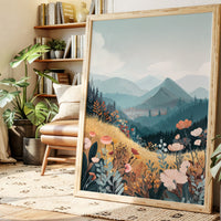 Fields of Color Beneath Mountains