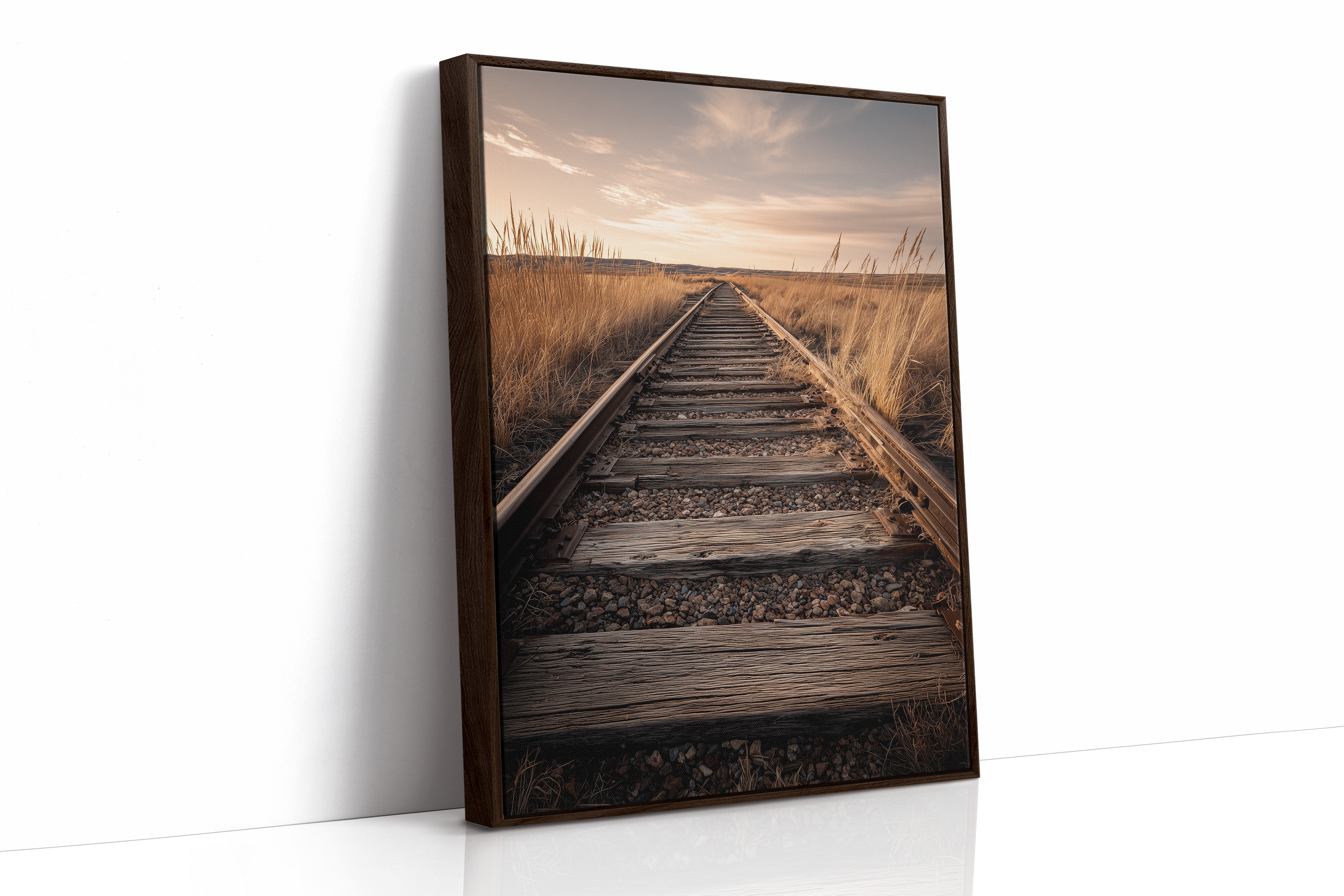 Prairie Tracks Under Golden Sky