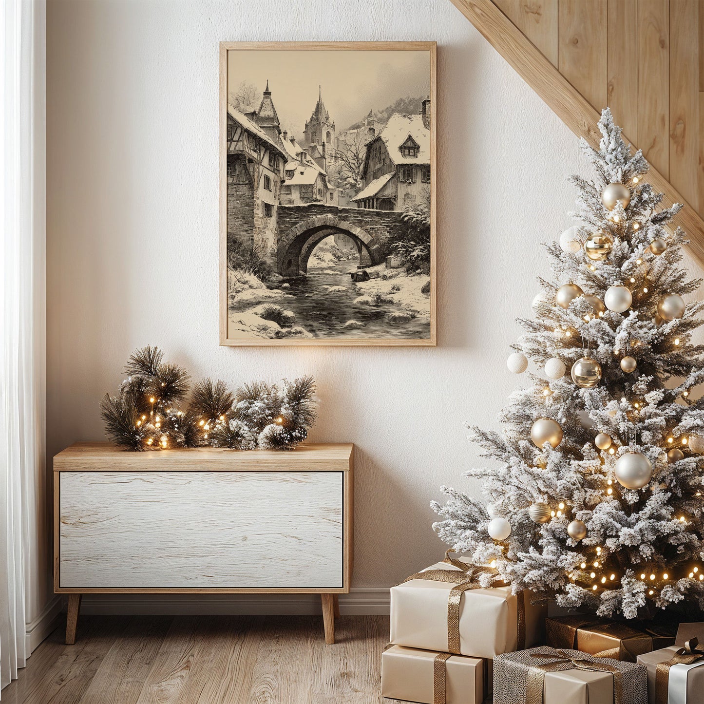 Stone Bridge Leads To Christmas
