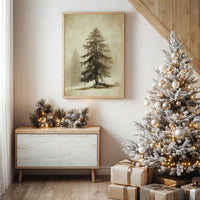 Solitary Pine Holds Winter's Memory