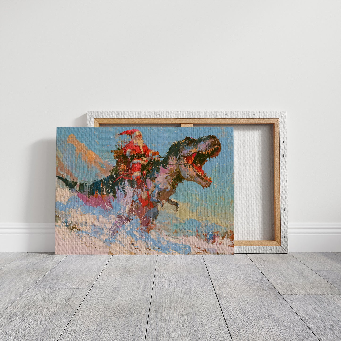 Santa Rides A T-Rex