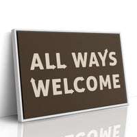 All Ways Welcome Bold Dark Background Print