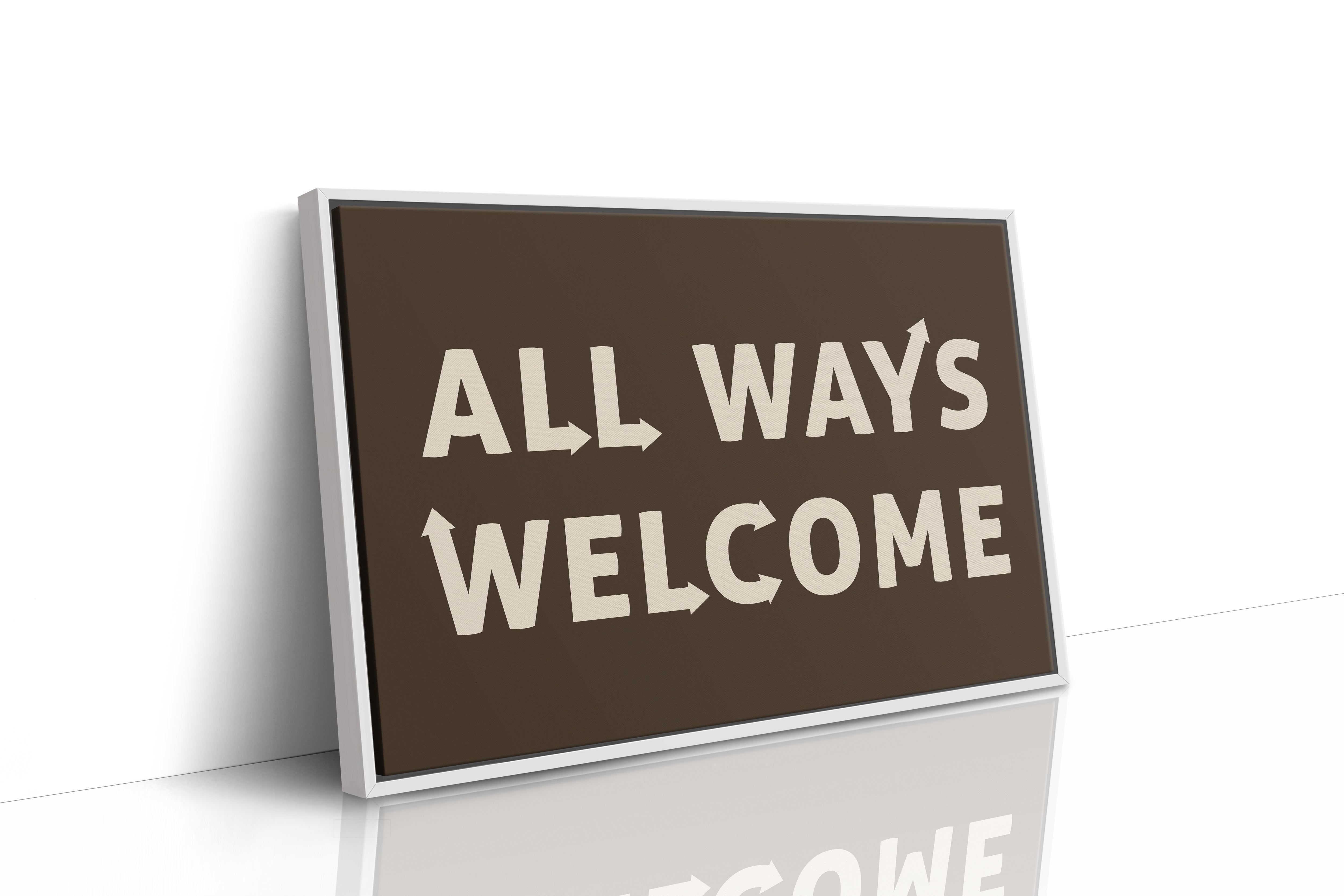 All Ways Welcome Bold Dark Background Print