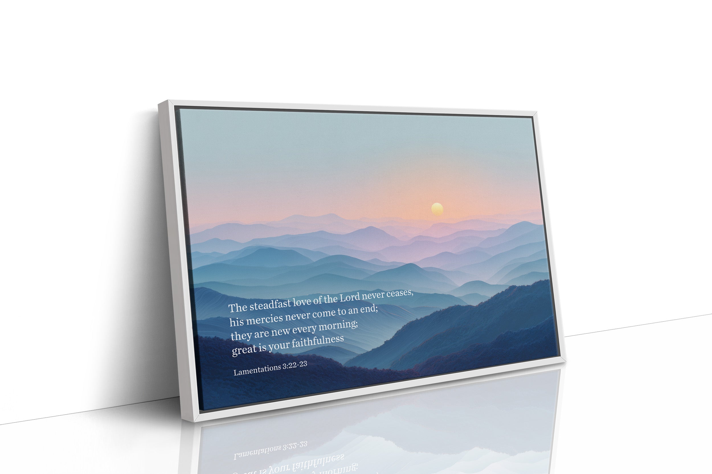Mercies Dawn Over Azure Peaks Lamentations 3:22-23