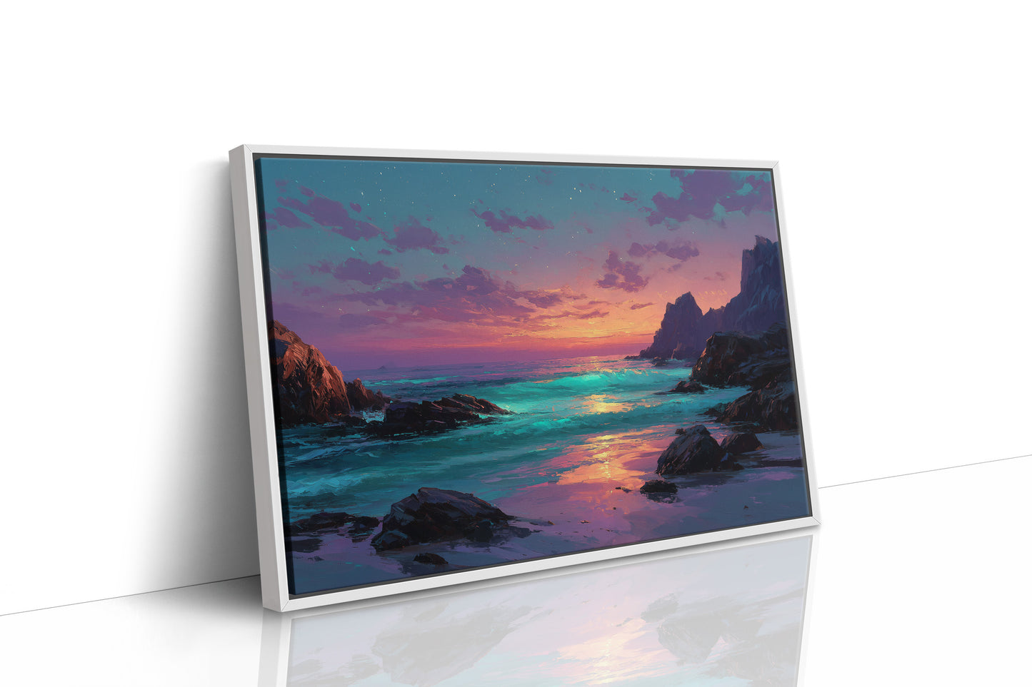 Neon Dusk on the Shore