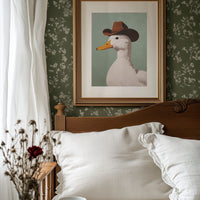 Ranch Duck Tips His Western Hat