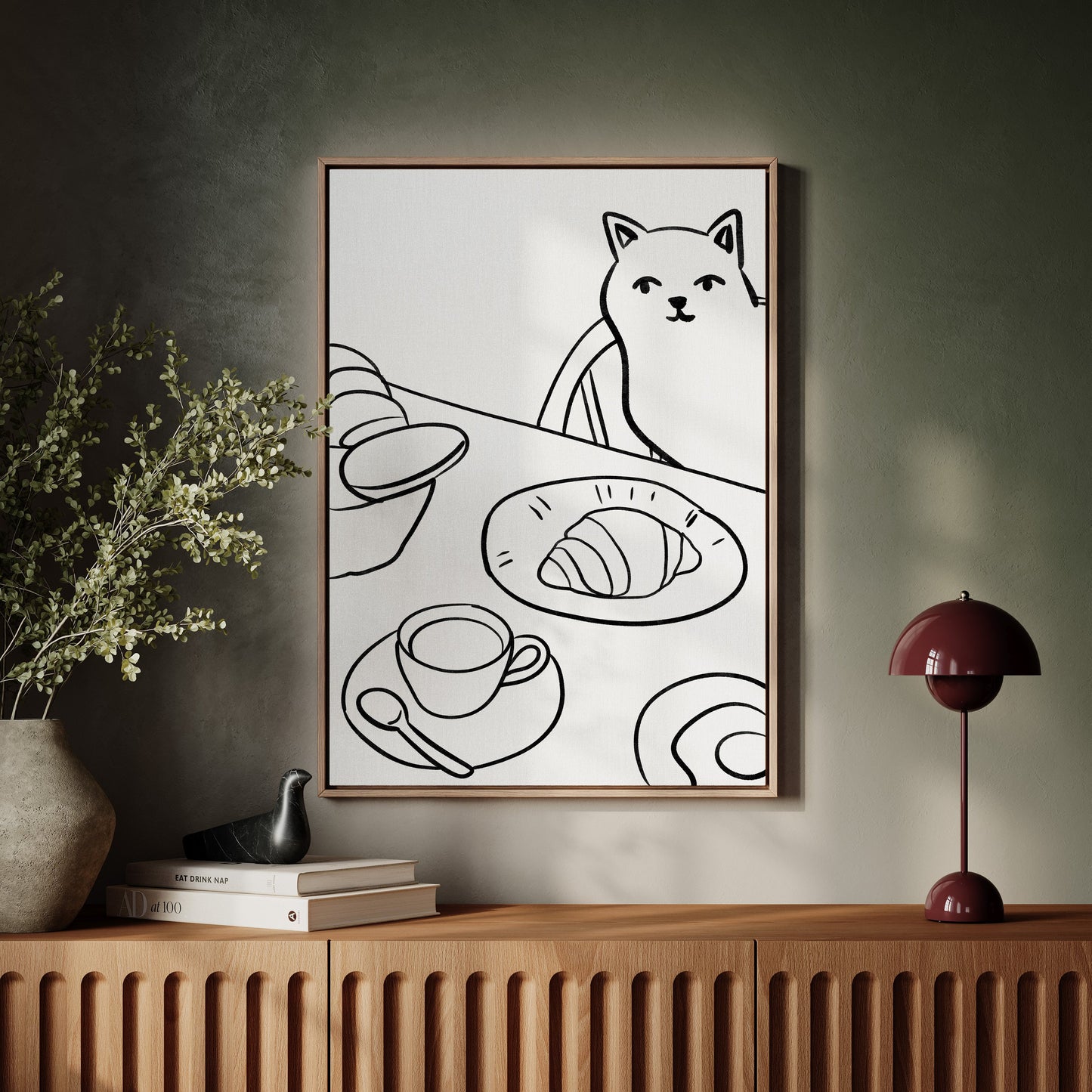 Morning Croissants Tempt Curious Cat
