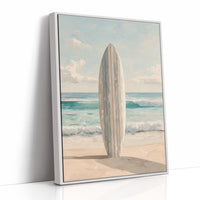 Weathered Board Awaits Morning Tide