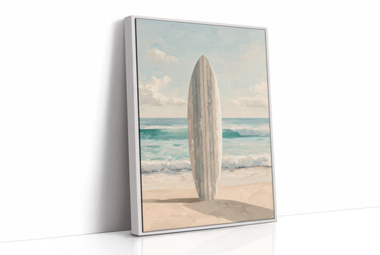 Weathered Board Awaits Morning Tide