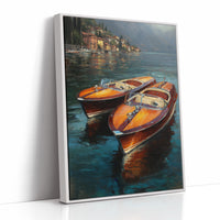 Varnished Vessels Await Mediterranean Twilight