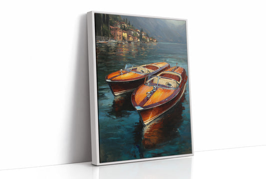 Varnished Vessels Await Mediterranean Twilight