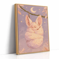 Sleepy Pink Bat Moonlight