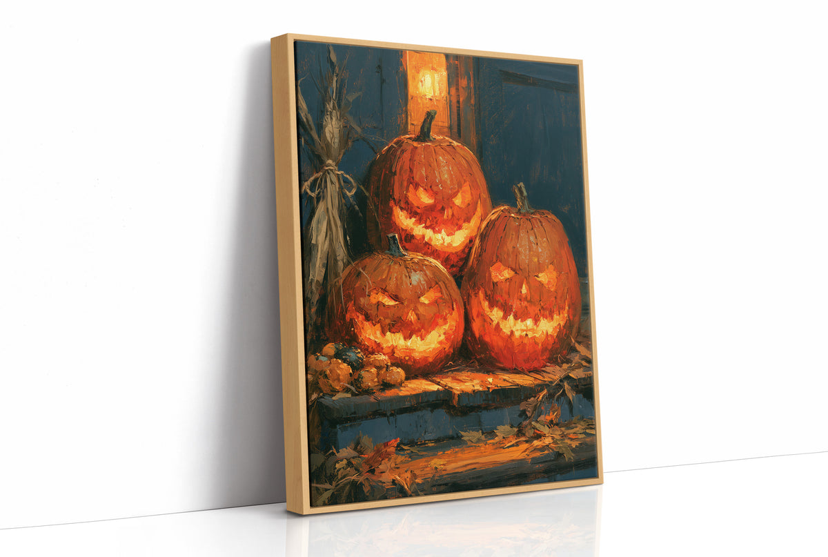 Glowing Jack-o'-Lantern Trio
