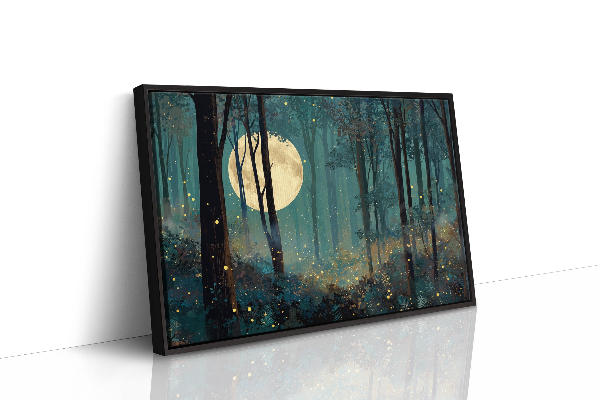 Forest Lights Beneath Lunar Glow