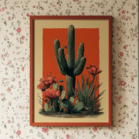 Saguaro Tales In Coral Sunset