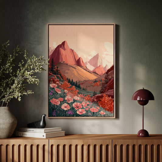 Mountains Embrace Their Floral Veil