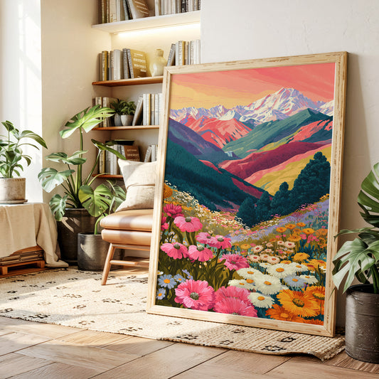 Mountains Adorned in Floral Splendor