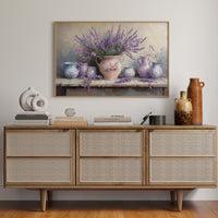 Lavender Spills Across Vintage Vessels