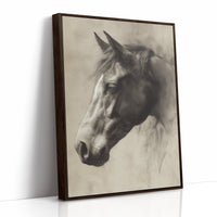 Horse Gaze In Weathered Wood