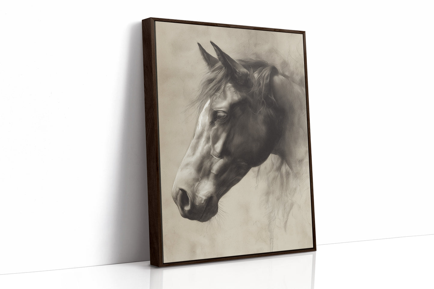 Horse Gaze In Weathered Wood