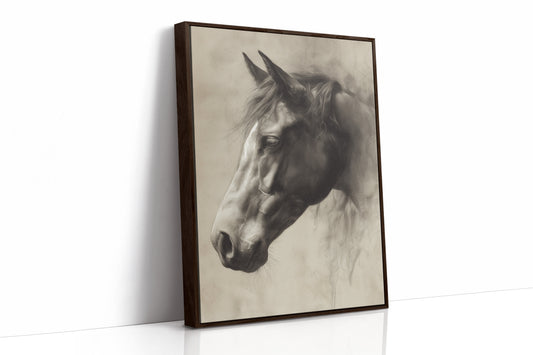 Horse Gaze In Weathered Wood