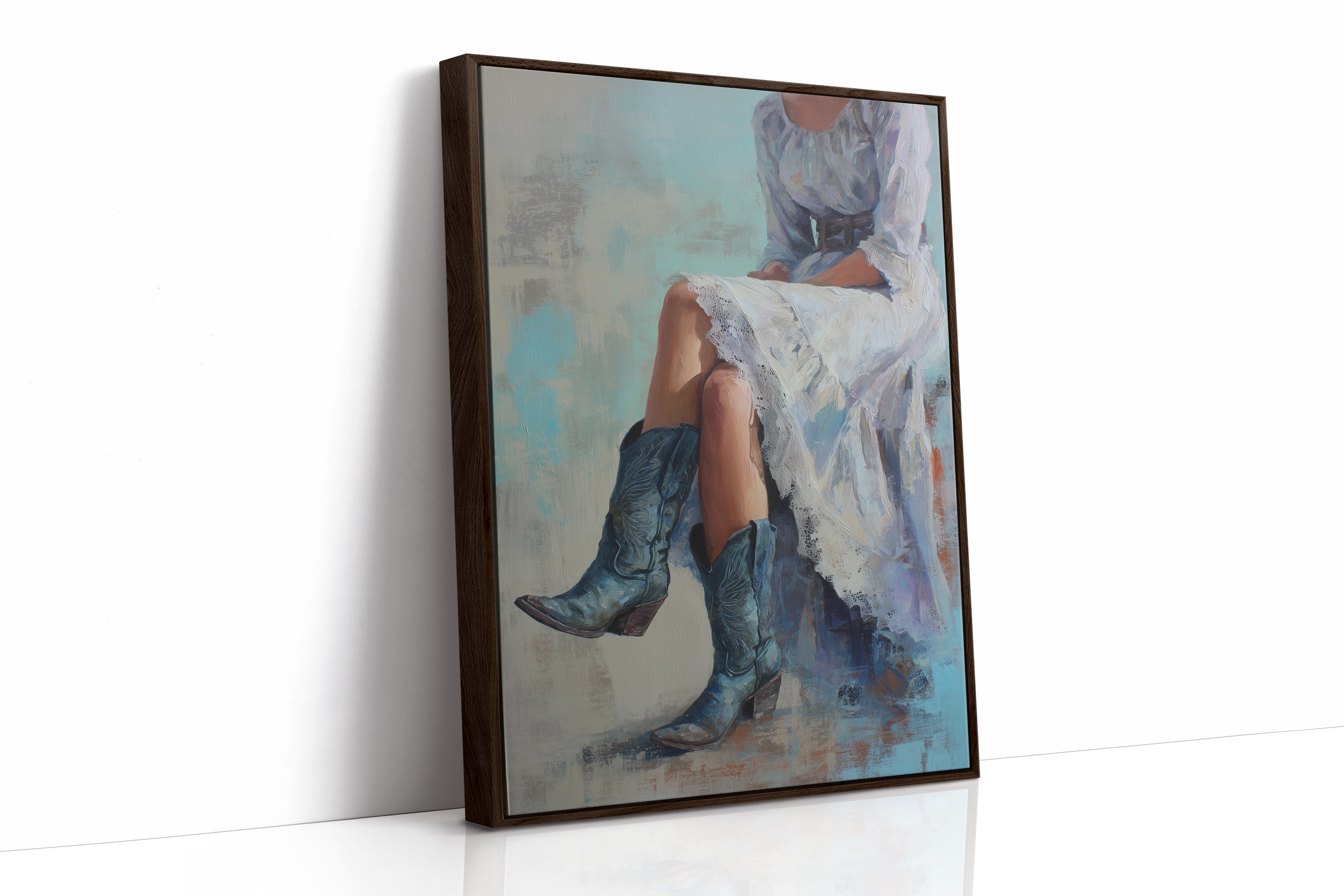 Turquoise Boots Under Lace Skirts
