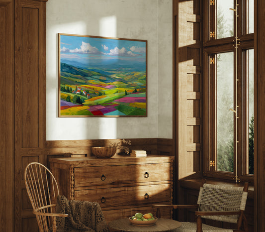 Tuscany Fields Dance In Rainbow Light