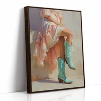 Turquoise Boots Meet Blush Lace