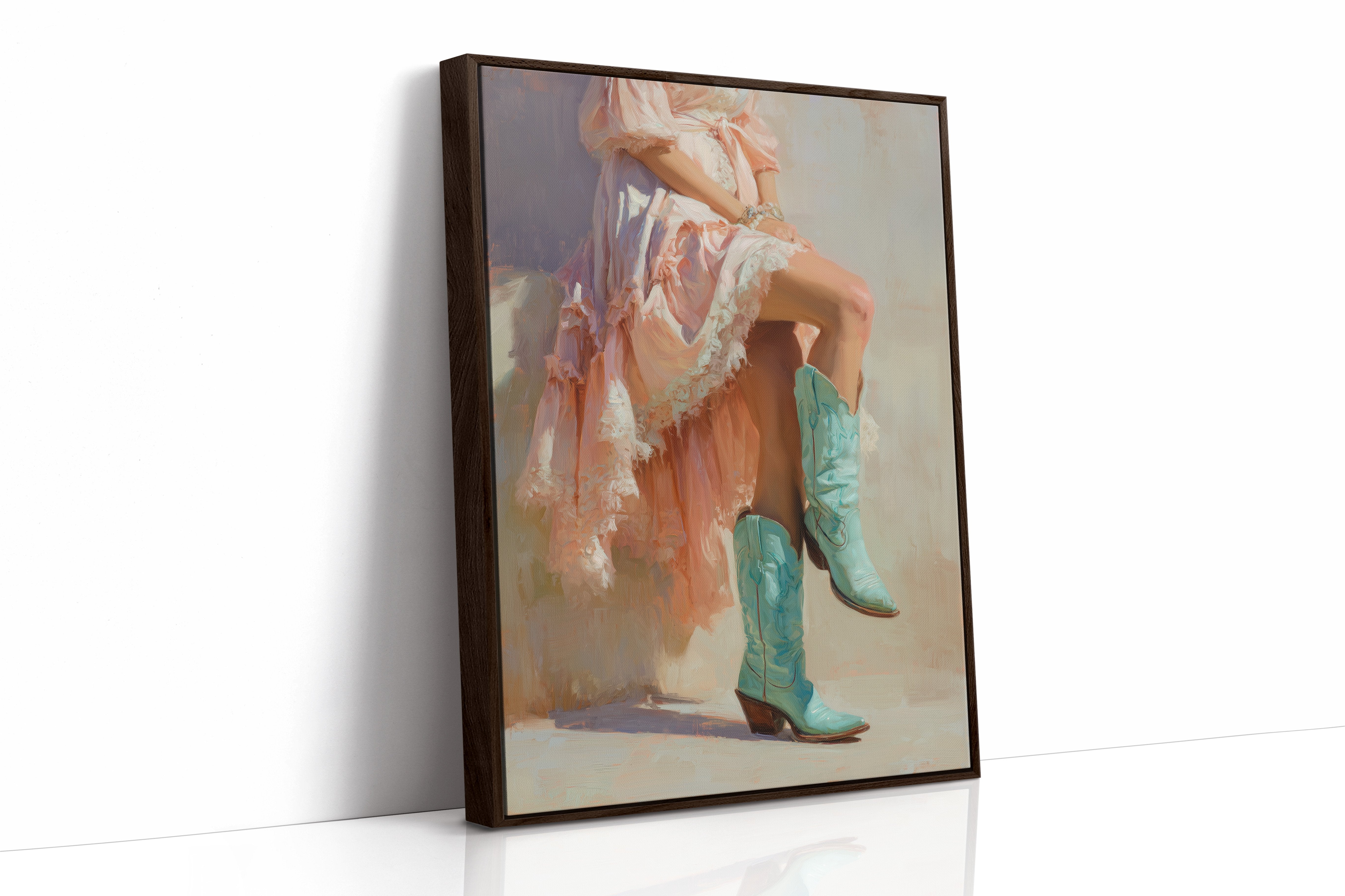 Turquoise Boots Meet Blush Lace
