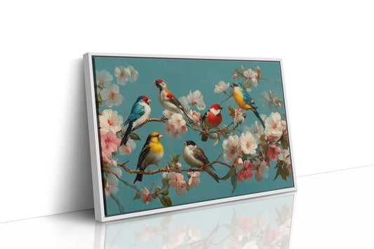 Songbirds Among Spring Blossoms
