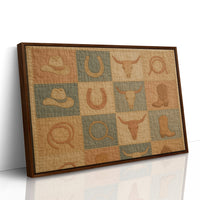 Western Icons Patchwork Quilt Print