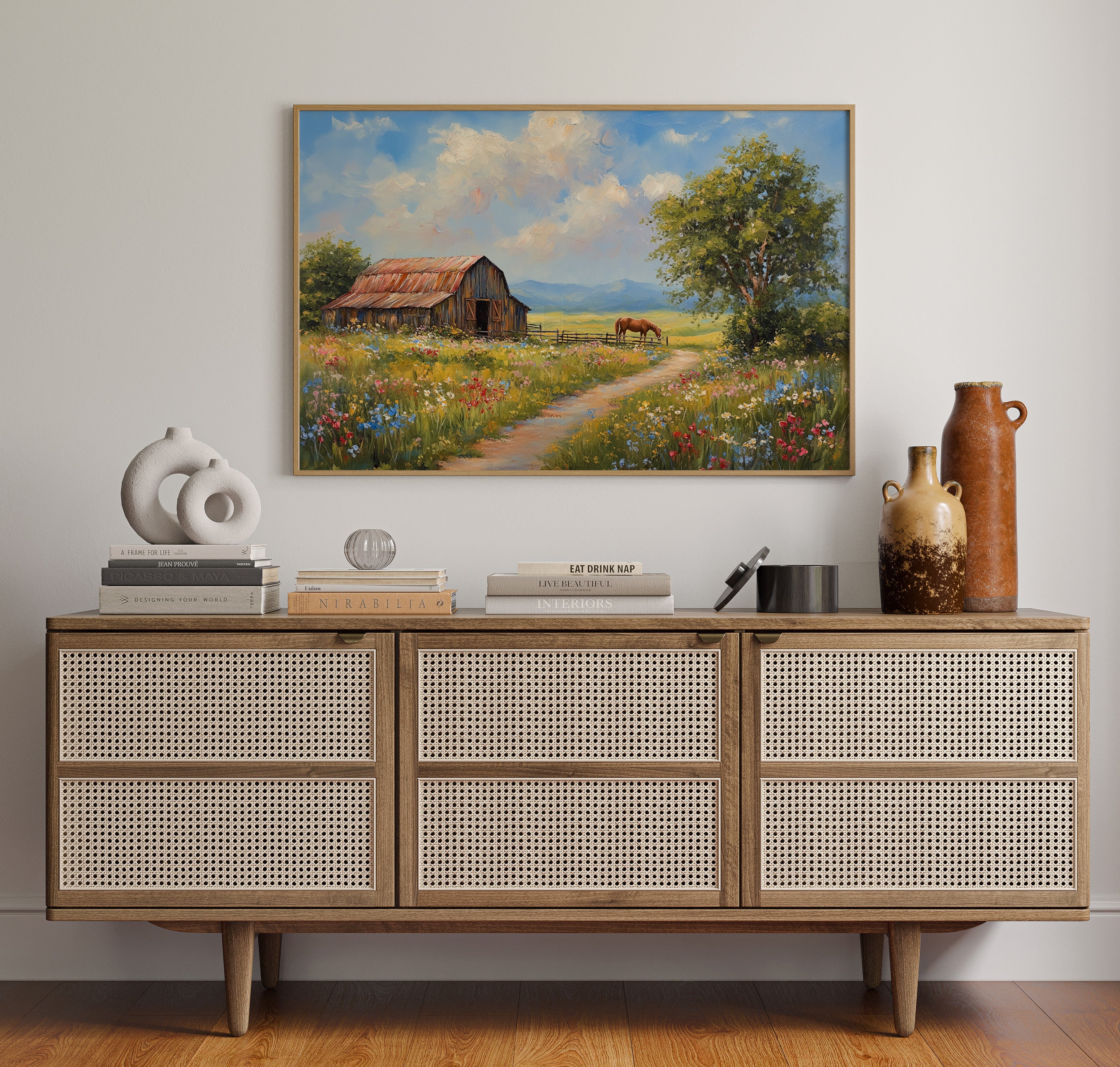 Summer Blooms Along Barn Path