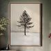 Solitary Pine Winter Canvas - Minimalist Nature Art - Gallery Canvas image 3