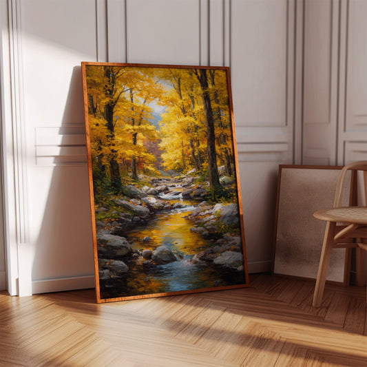 Maple Light Dances On Mountain Stream