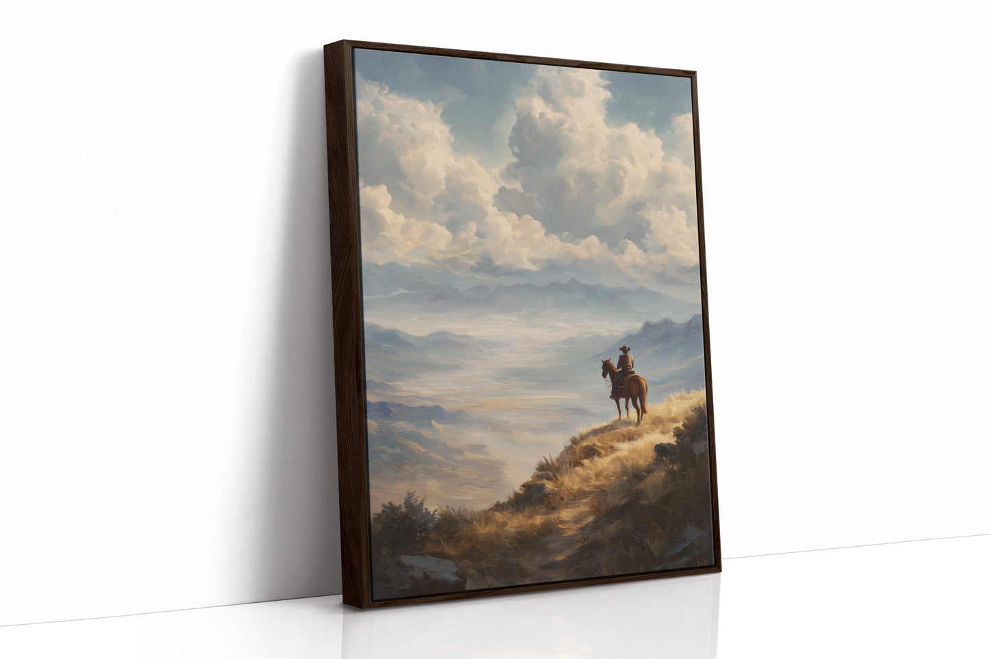 Lone Rider Surveys Valley Dawn