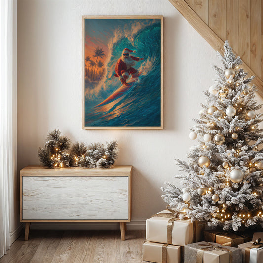 Tropical Santa Rides The Wave