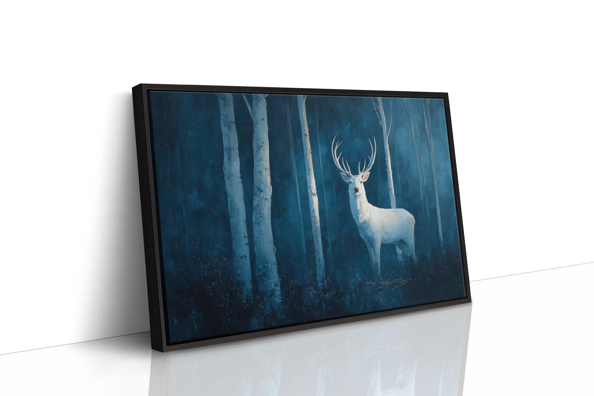 Frost Stag In Midnight Forest