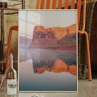 Desert Cliffs Reflected in Morning Mist